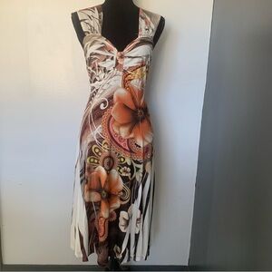 Tropical Bloom Midi Dress